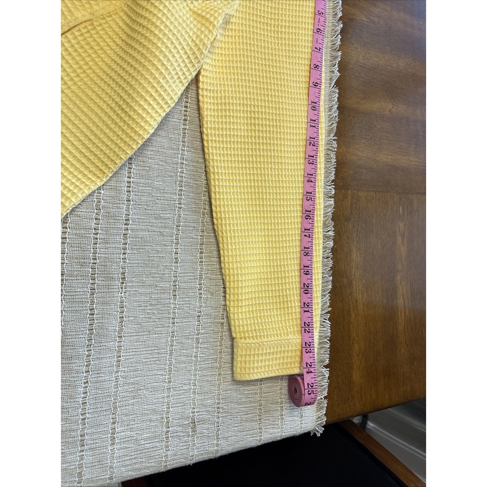 CHRISTOPHER & BANKS WOMEN'S YELLOW COTTON WAFFLE WEAVE CASUAL JACKET SIZE Large - Picture 8 of 12
